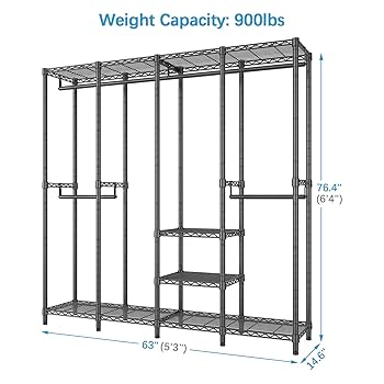②WWW_RACK WHAT WE WANT Amazon.com: VIPEK R2 Medium Heavy Duty Clothes Rack Rolling